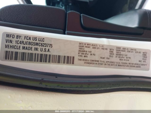 1C4RJEBG5MC623775 Jeep Grand Cherokee Limited 4x2