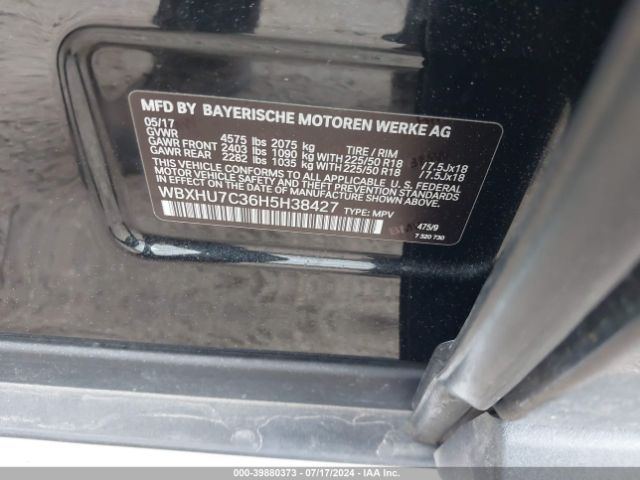 WBXHU7C36H5H38427 BMW X1 Sdrive28i