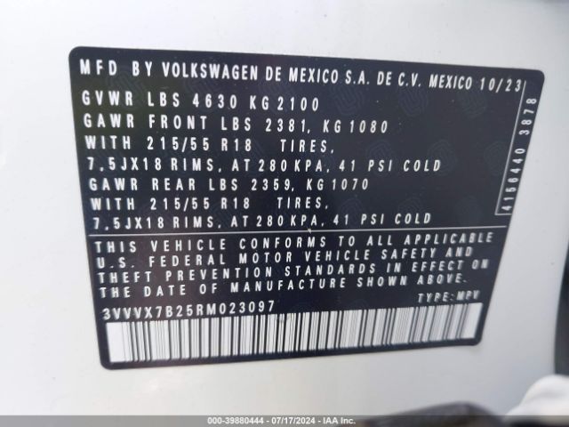3VVVX7B25RM023097 Volkswagen Taos 1.5t Se