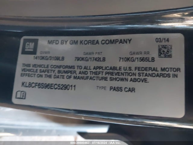 Chevrolet Spark 2lt Auto 2014 KL8CF6S96EC529011 Image 9
