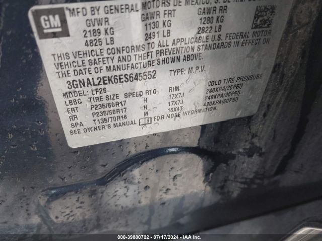 3GNAL2EK6ES645552 Chevrolet Captiva Sport 2ls