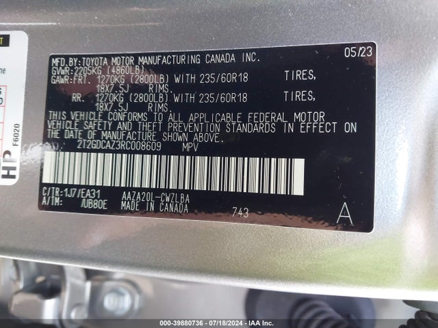 2T2GDCAZ3RC008609 Lexus Nx 250 Premium