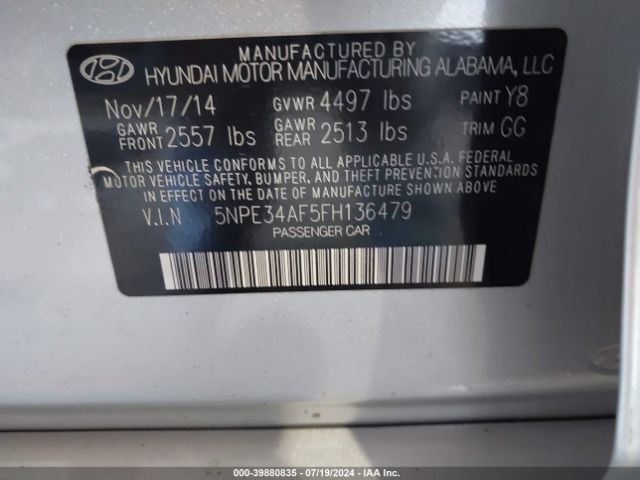 5NPE34AF5FH136479 Hyundai Sonata Sport