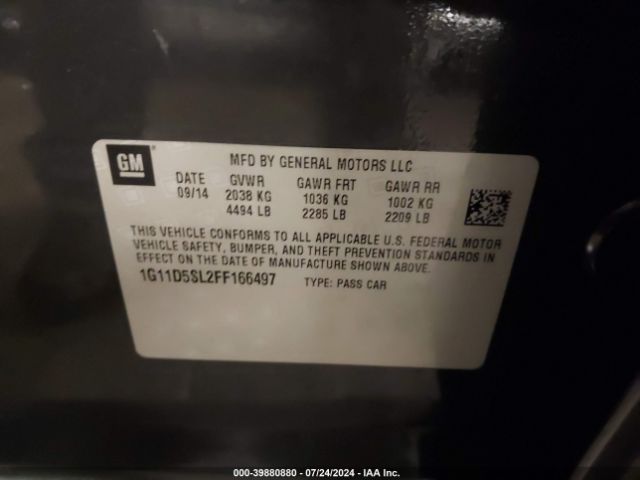 1G11D5SL2FF166497 Chevrolet MALIBU 2LT
