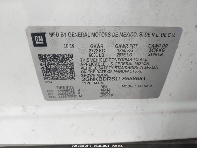Chevrolet Blazer Fwd 3lt 2020 3GNKBDRS1LS558684 Image 9