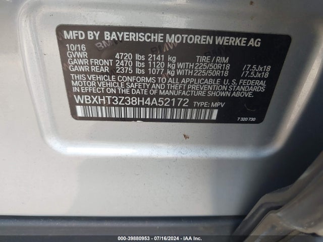 BMW X1 Xdrive28i 2017 WBXHT3Z38H4A52172 Image 9