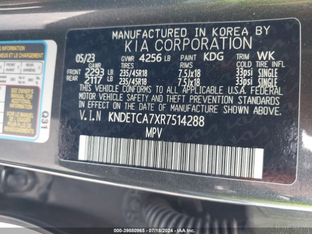 KNDETCA7XR7514288 KIA Seltos Sx Turbo