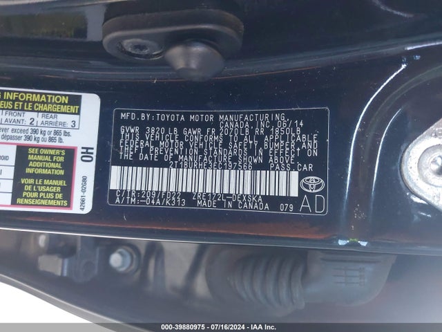 Toyota Corolla S Plus 2014 2T1BURHE3EC197566 Image 9
