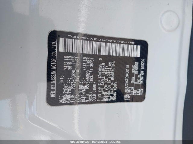 Infiniti QX80 2016 JN8AZ2NC7G9400155 Image 9