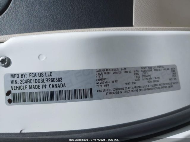 2C4RC1DG3LR260883 Chrysler Voyager Lxi