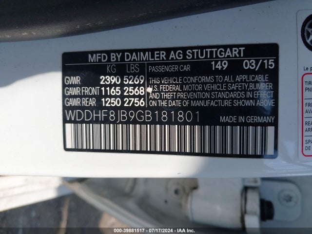 WDDHF8JB9GB181801 Mercedes-Benz E 350 4matic