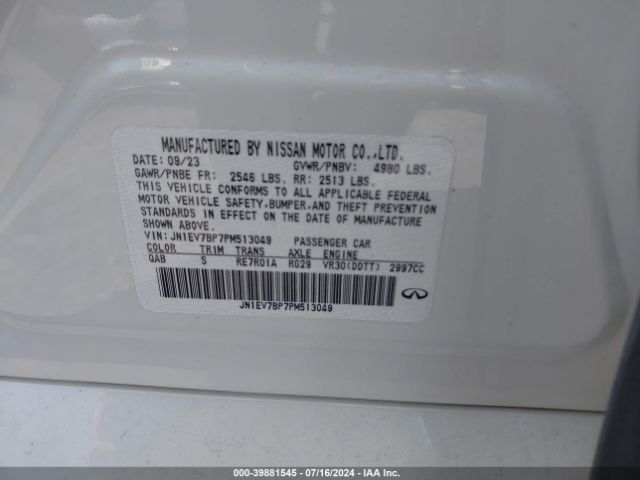JN1EV7BP7PM513049 Infiniti Q50 LUXE