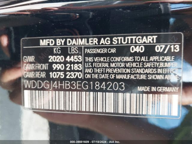 WDDGJ4HB3EG184203 Mercedes-Benz C 250