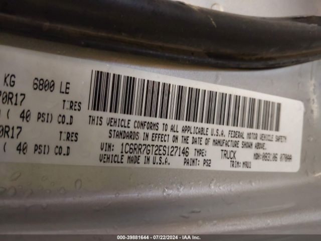 1C6RR7GT2ES127146 RAM 1500 Slt