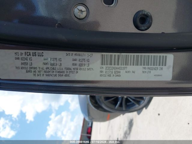 2C3CDZAGXHH531977 Dodge Challenger Sxt