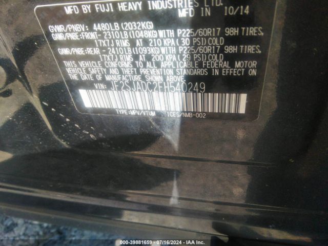 JF2SJADC2FH540249 Subaru Forester 2.5i Premium