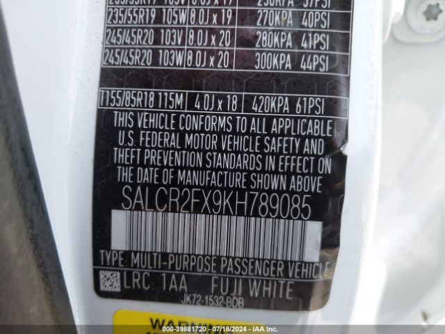 SALCR2FX9KH789085 Land Rover Discovery Sport Hse/landmark Edition