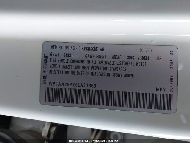 2006 PORSCHE CAYENNE WP1AA29PX6LA21859 Photo 8