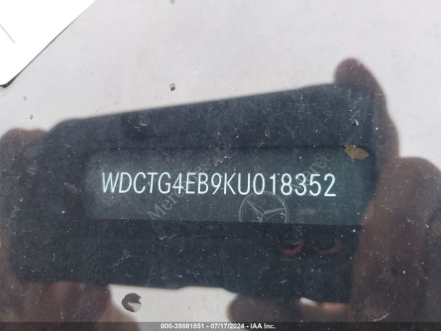 WDCTG4EB9KU018352 Mercedes-Benz GLA 250