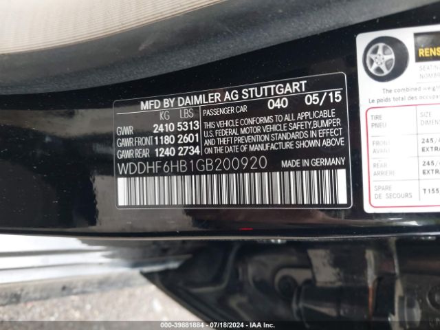 WDDHF6HB1GB200920 Mercedes-Benz E 400 4matic