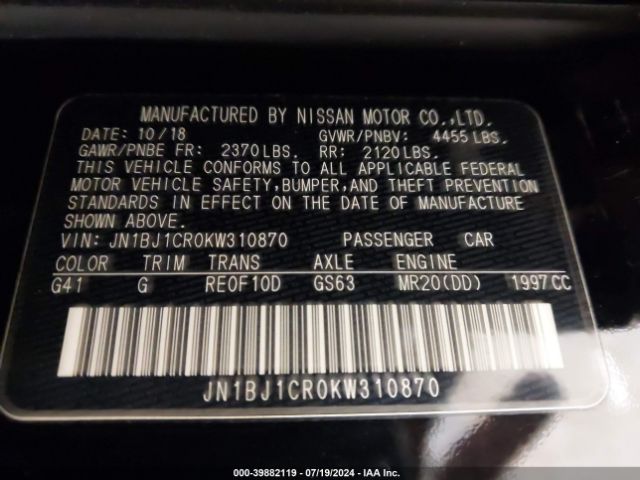 JN1BJ1CR0KW310870 Nissan Rogue Sport Sv