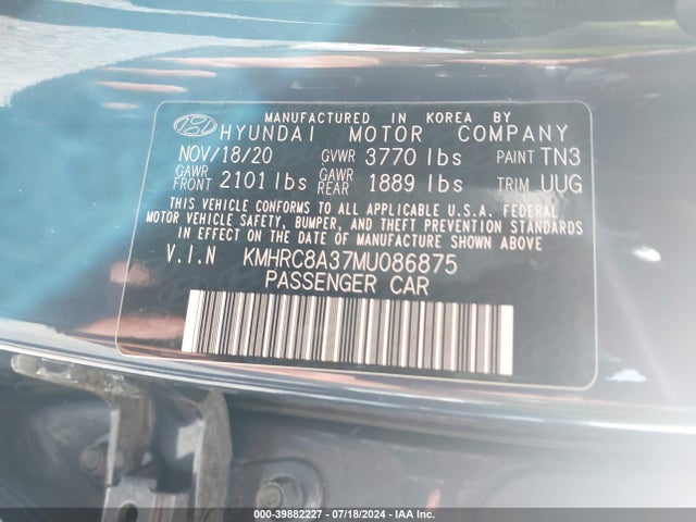 Hyundai Venue Denim 2021 KMHRC8A37MU086875 Image 9