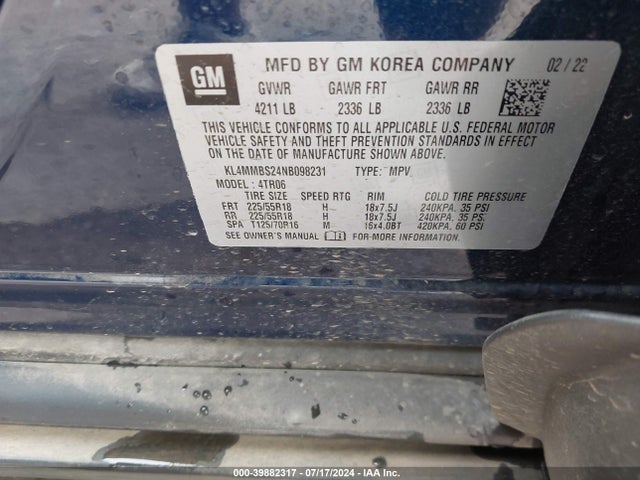 KL4MMBS24NB098231 Buick Encore Gx Fwd Preferred