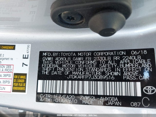 Toyota Prius Prime Premium 2018 JTDKARFP7J3089516 Image 9