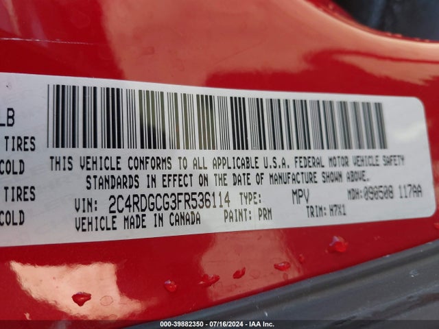2C4RDGCG3FR536114 Dodge Grand Caravan Sxt