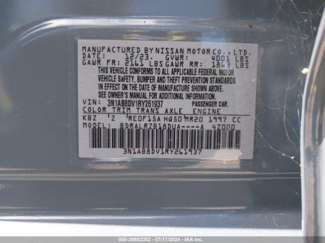 3N1AB8DV1RY261937 Nissan Sentra Sr Xtronic Cvt