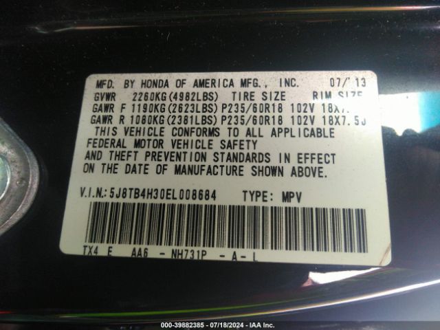 5J8TB4H30EL008684 Acura RDX
