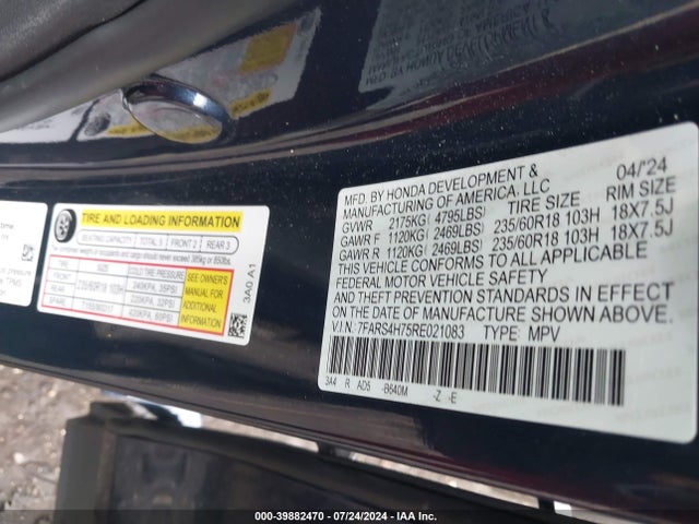 Honda Cr-v Ex-l Awd 2024 7FARS4H75RE021083 Image 9