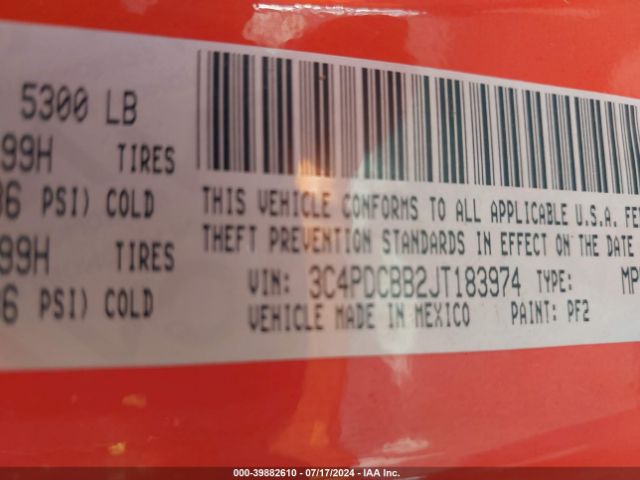 3C4PDCBB2JT183974 Dodge Journey Sxt