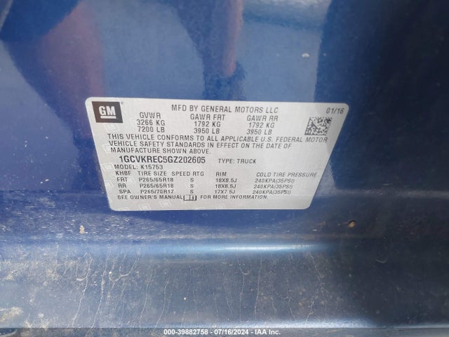 Chevrolet Silverado 1500 2lt 2016 1GCVKREC5GZ202605 Image 9