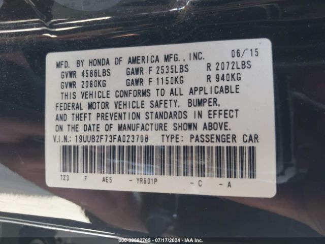 19UUB2F73FA023708 Acura Tlx V6 Advance