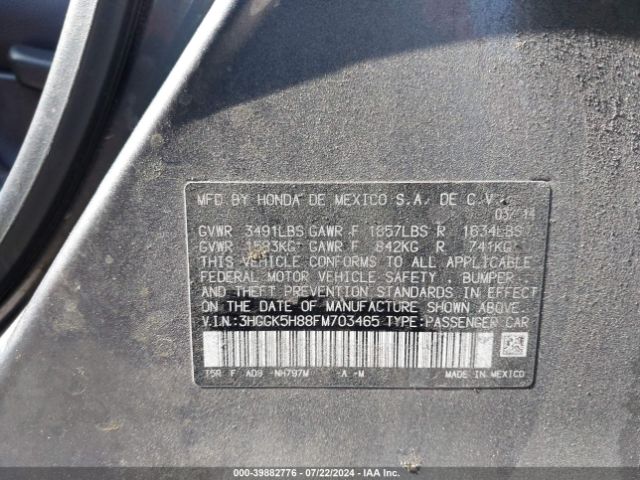 3HGGK5H88FM703465 Honda Fit Ex/ex-l
