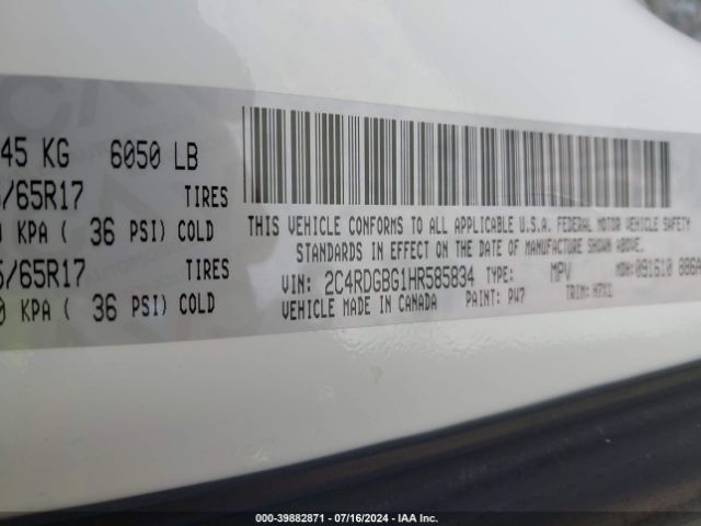 2C4RDGBG1HR585834 Dodge Grand Caravan Se