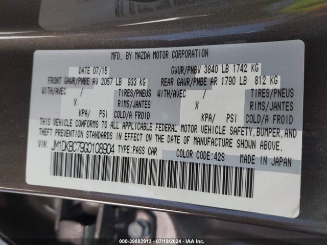 JM1DKBC79G0108904 Mazda Cx-3 Touring