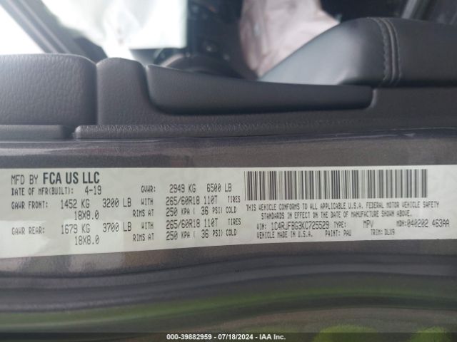 2019 JEEP GRAND CHEROKEE 1C4RJFBG3KC725529 Photo 8