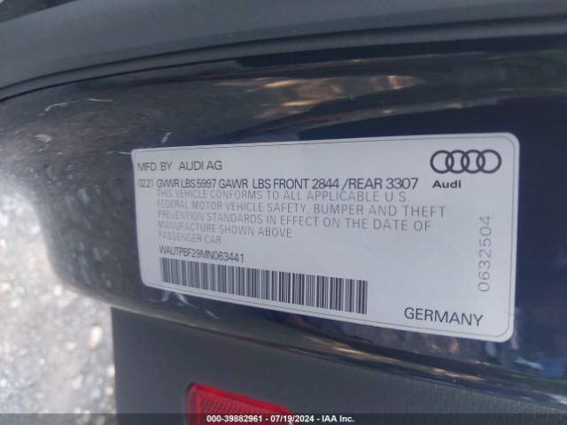 2021 AUDI A7 SPORTBACK WAUTPBF29MN063441 Photo 8
