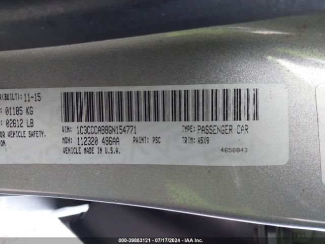 1C3CCCAB8GN154771 Chrysler 200 Limited