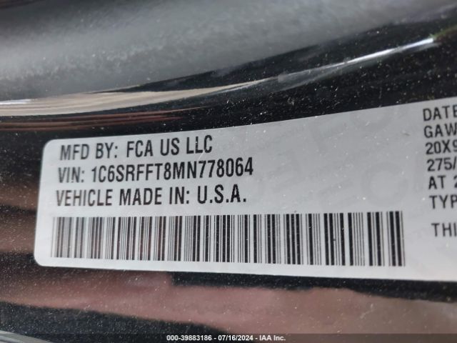 1C6SRFFT8MN778064 RAM 1500 Big Horn  4x4 5'7 Box