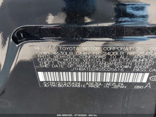 JTHBA1D24G5025616 Lexus IS 200T