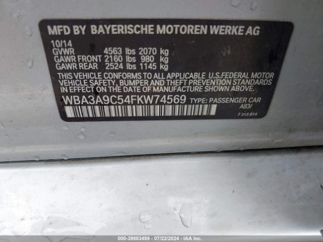 WBA3A9C54FKW74569 BMW 335i