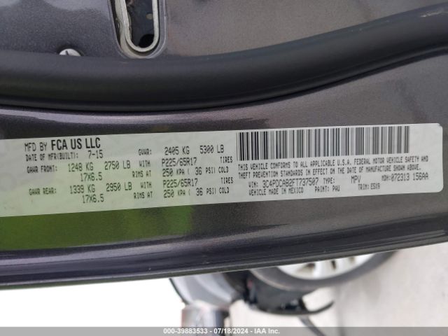 3C4PDCAB2FT737507 Dodge Journey American Value Pkg