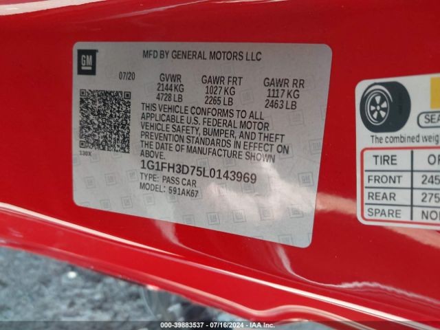 1G1FH3D75L0143969 Chevrolet Camaro Rwd  2ss