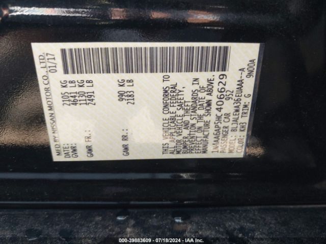 1N4AA6AP5HC406629 Nissan Maxima 3.5 Sl