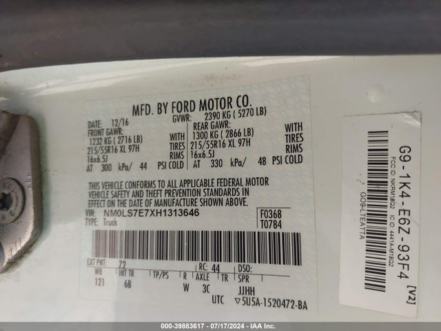 Ford Transit Connect Xl 2017 NM0LS7E7XH1313646 Image 9