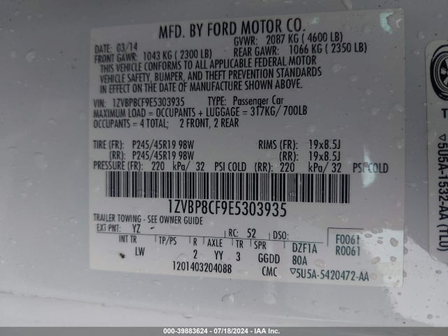 Ford Mustang Gt Premium 2014 1ZVBP8CF9E5303935 Image 9
