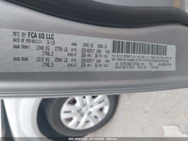 3C4PDCAB6KT797560 Dodge Journey Se Value Package